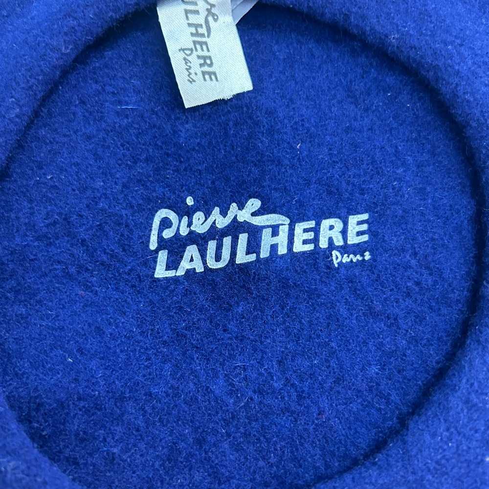 Pierre Laulhere Paris Blue Wool Beret Hat Made France OS Parisian French Girl - Picture 2 of 8